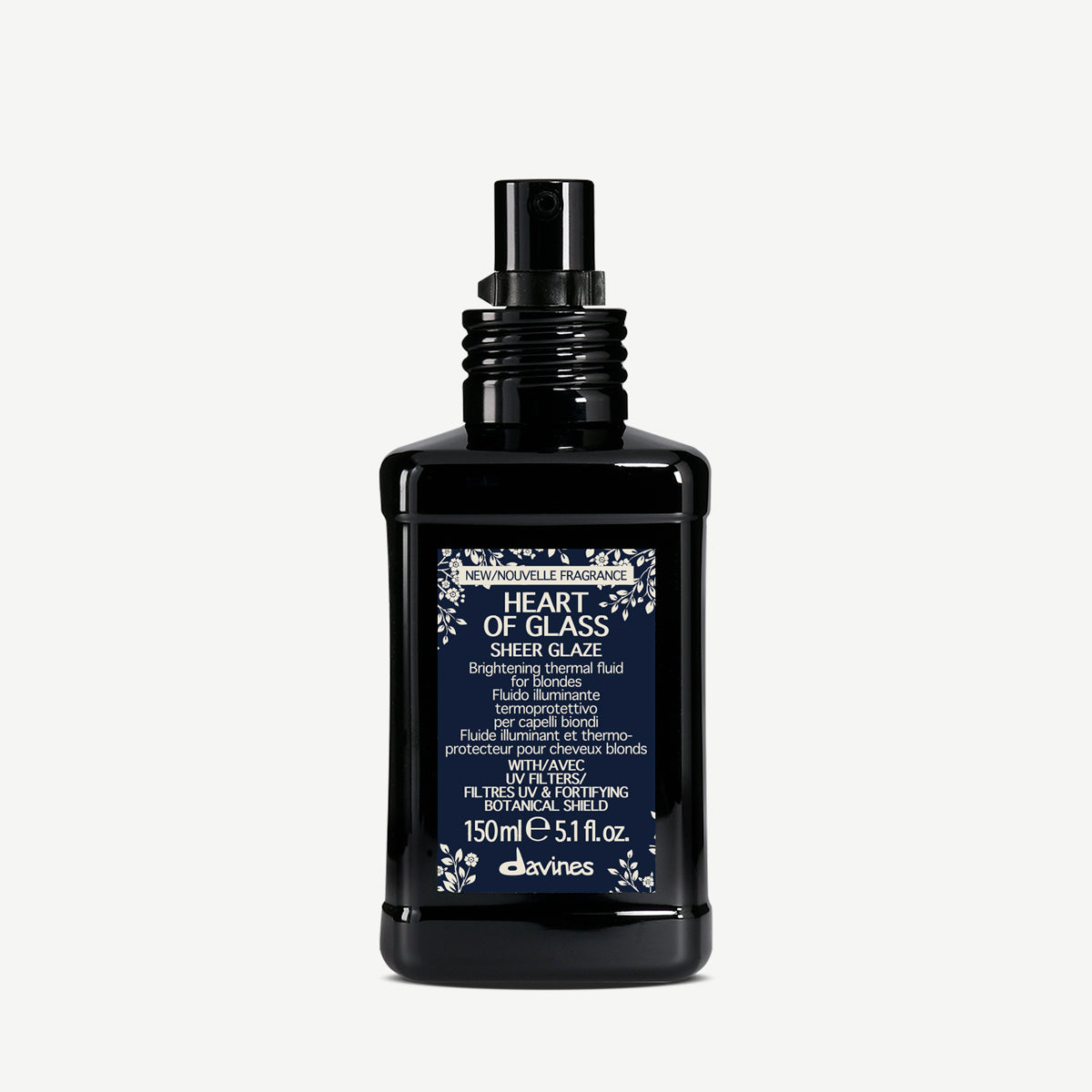 Davines HEART OF GLASS Sheer Glaze - Protector térmico iluminador para rubios naturales o con color, con protección UV.