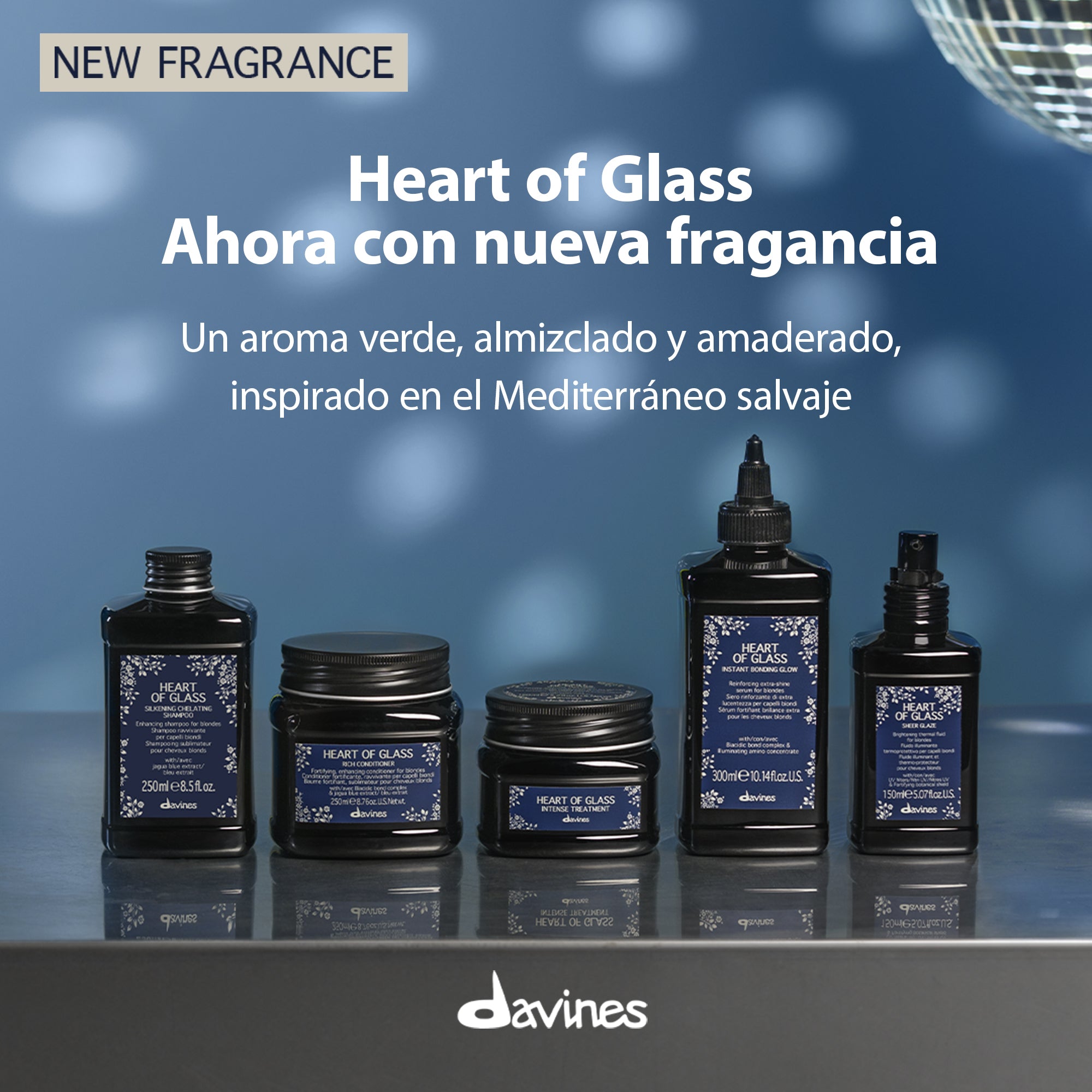 Davines HEART OF GLASS Silkening Chelating Shampoo - Shampoo potenciador para cabello rubio