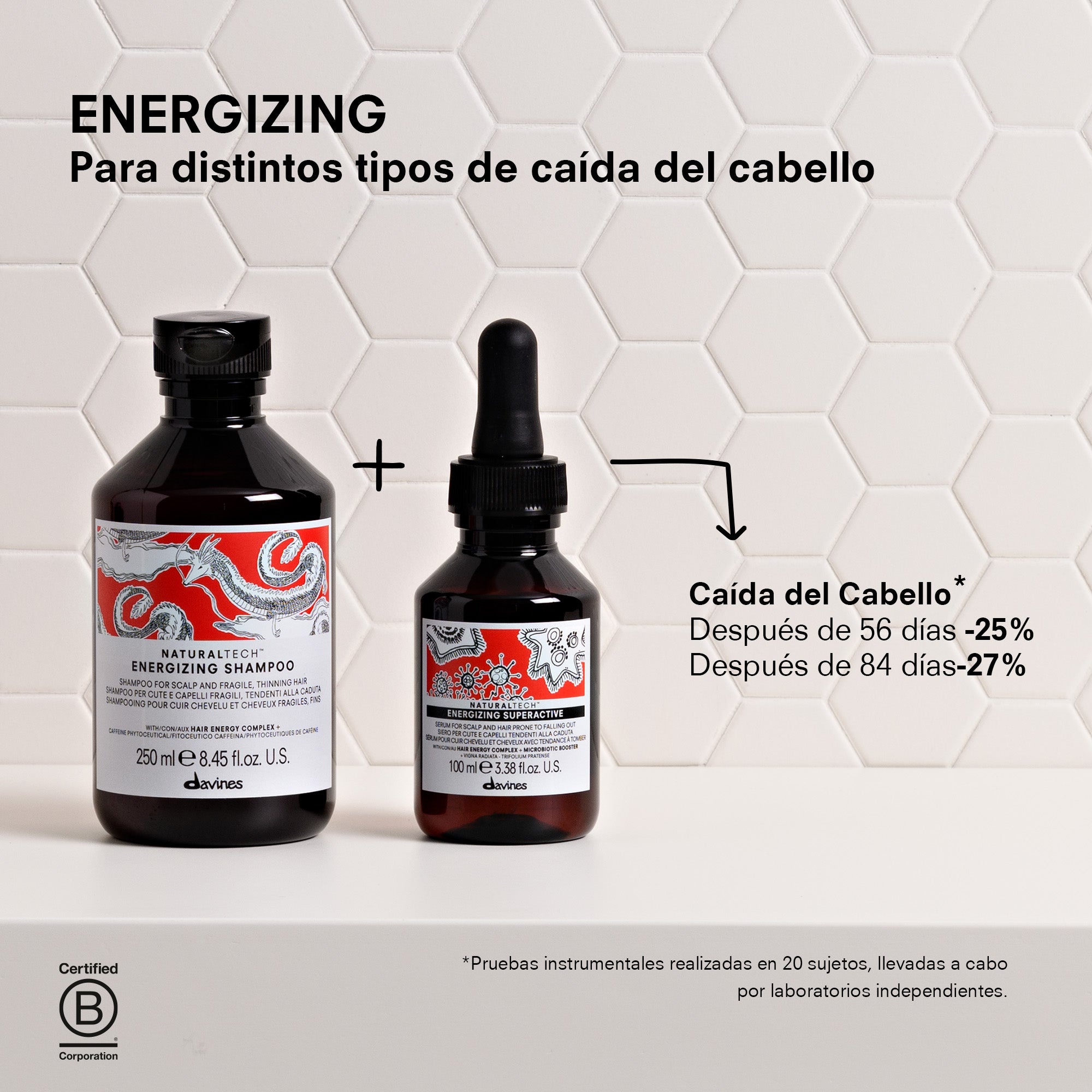 Davines ENERGIZING Superactive - Sérum estimulante para cuero cabelludo y cabello frágil y con tendencia a la caída.