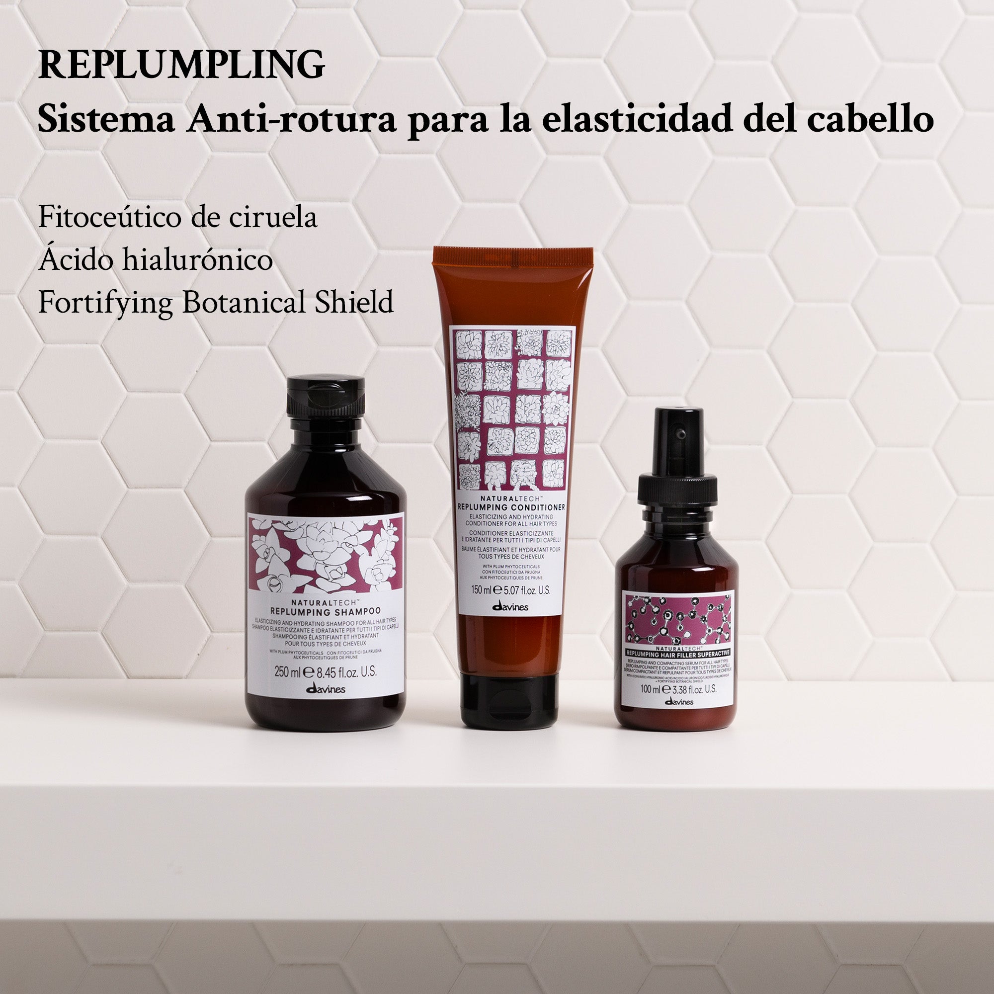 Davines REPLUMPING conditioner - Acondicionador hidratante que aporta elasticidad.