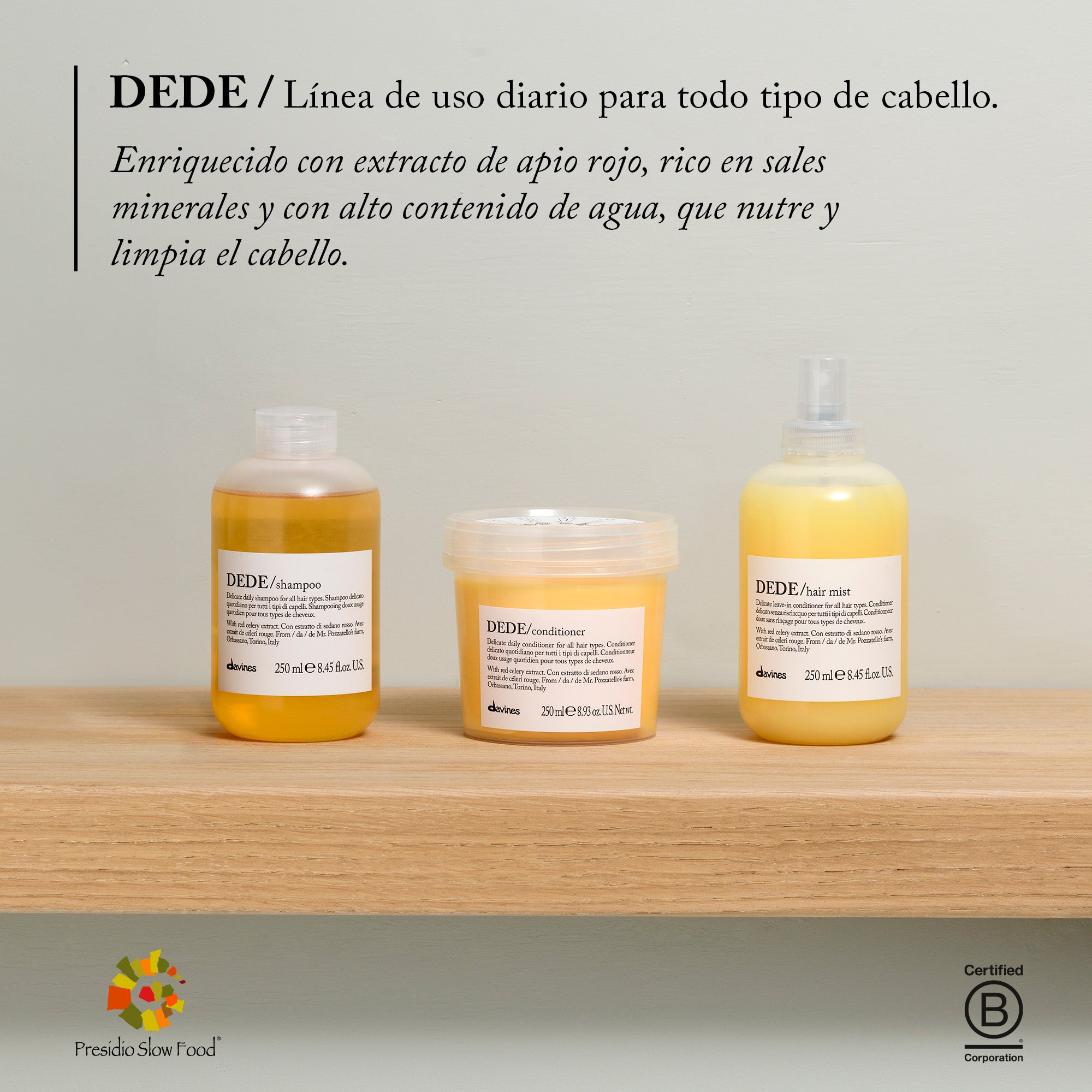 Davines DEDE Shampoo - Shampoo delicado para uso diario, ideal para todo tipo de cabello.